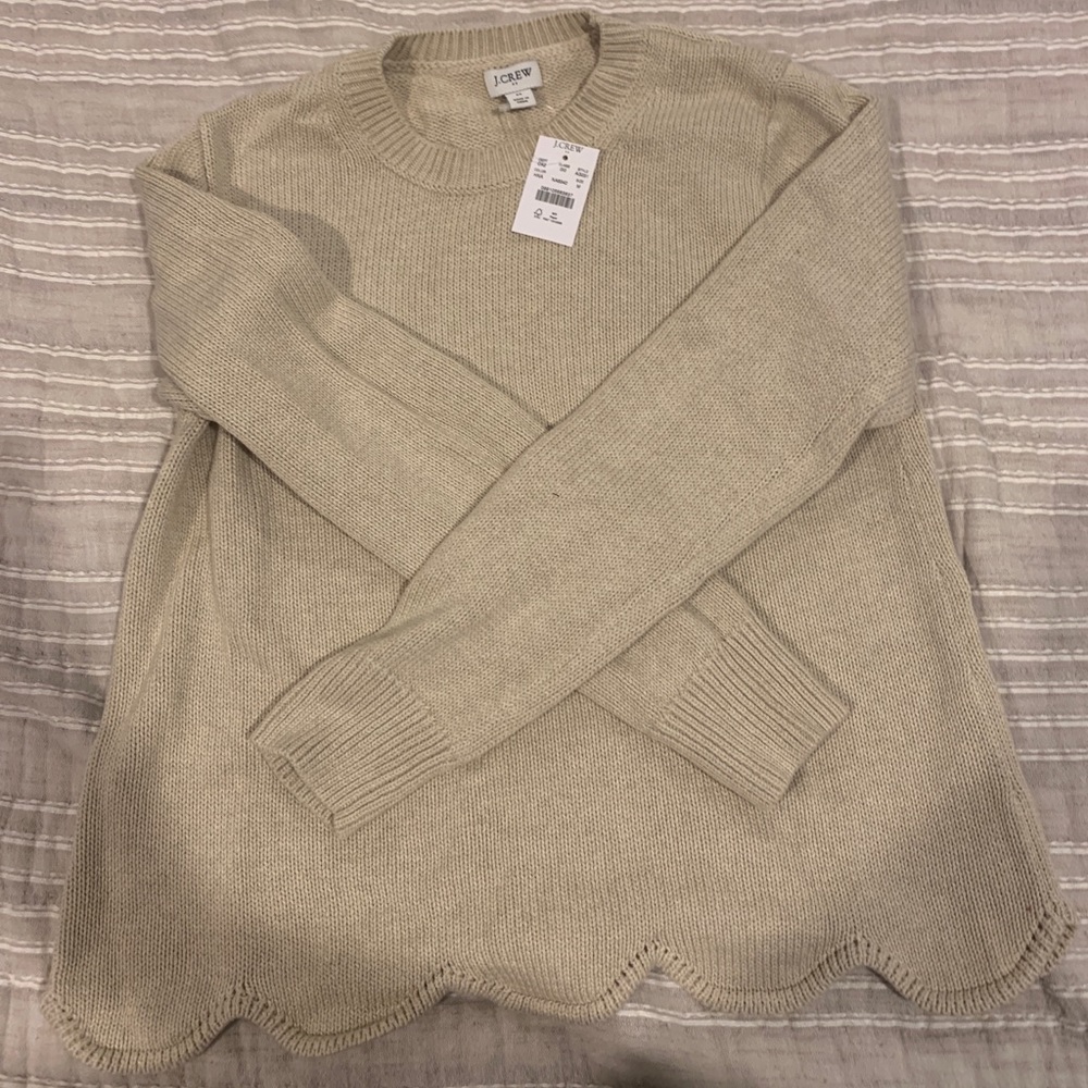 J. Crew Factory Scallop Hem Sweater in Medium